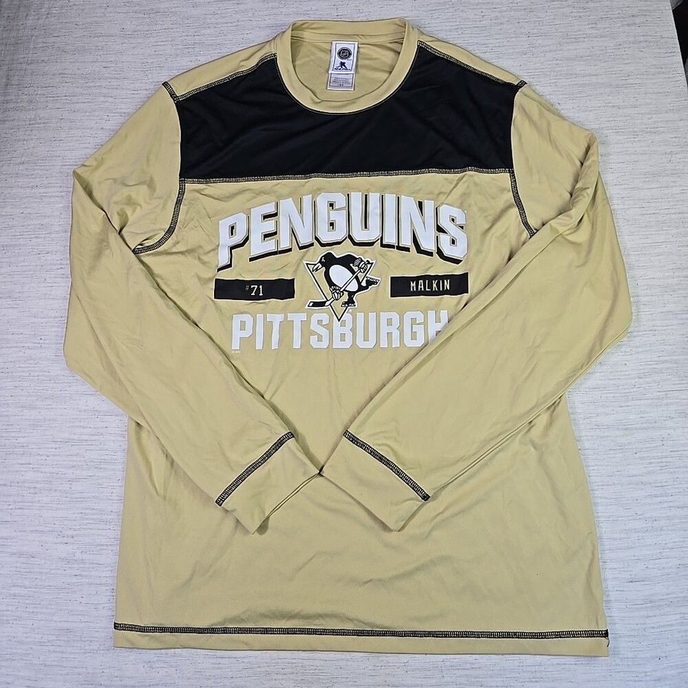 Pittsburgh Penguins Malkin 71 Long Sleeve Shirt Mens Large NHL Licensed